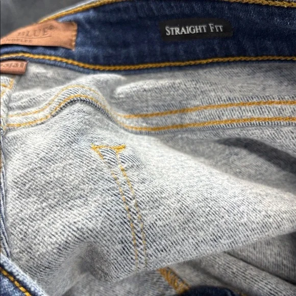 JUDY BLUE HIGH WAIST CONTRAST WASH THERMAL STRAIGHT - MEDIUM DARK jeans - Picture 7 of 9